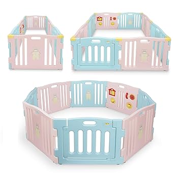 Amazon.com : Kidzone Interactive Baby Playpen 8 Panel Play